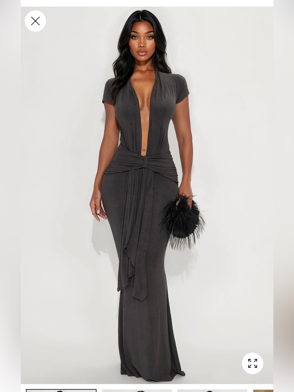 Fashion Nova Vividly Sharp Dress Plunging Twist-Front Bodycon Dress - Black